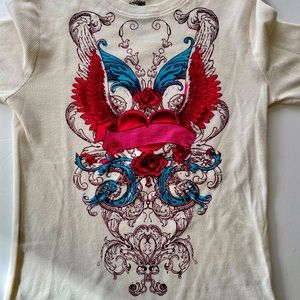 FRZ heart tattoo thermal long sleeve shirt Large